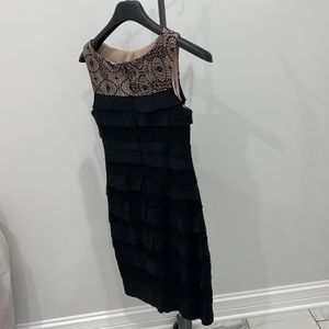 Evening dress. Black and cream.